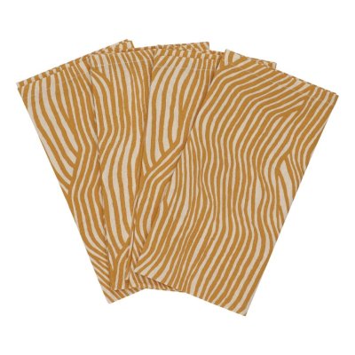Stofservietter - Mustard Wave - st med 4 stk.