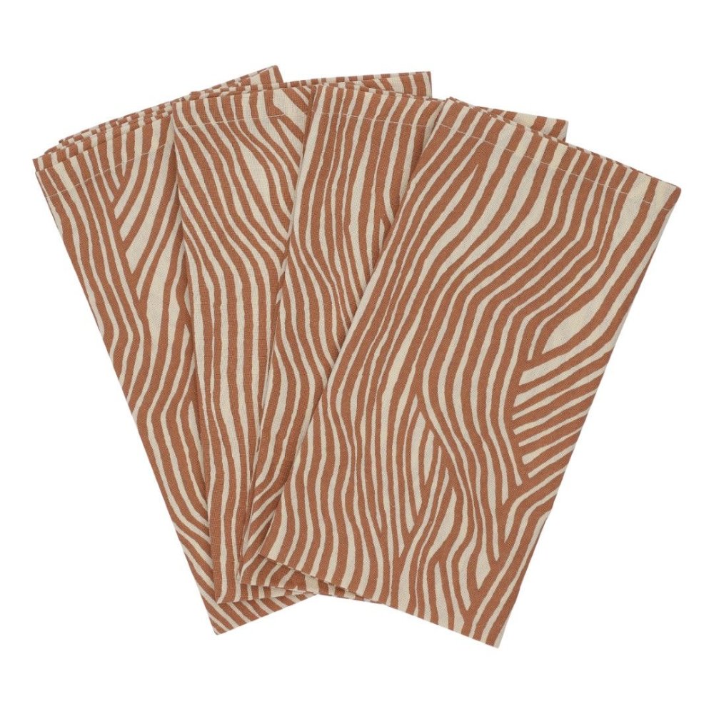 Stofservietter - Terracotta Wave - st med 4 stk.