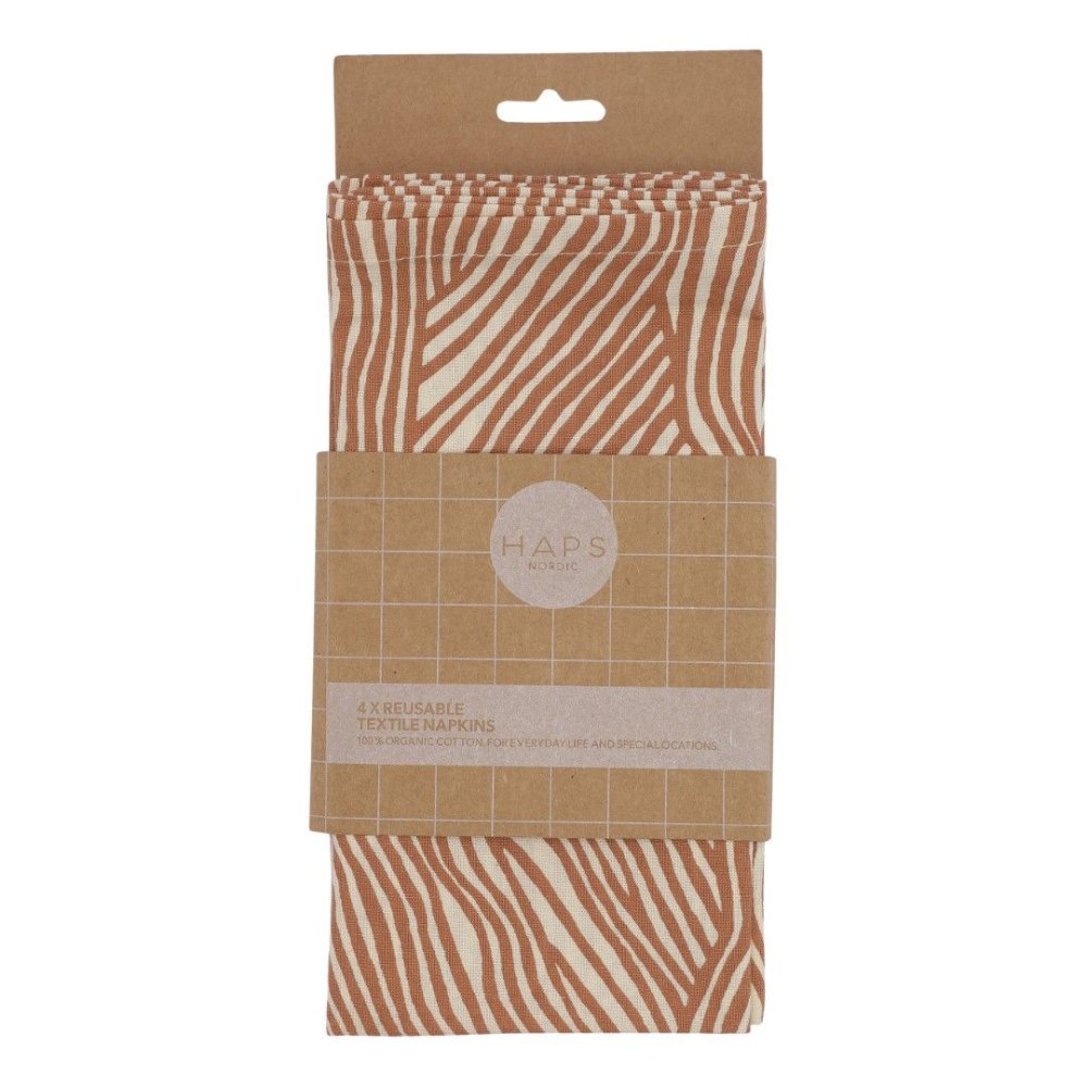 Stofservietter - Terracotta Wave - st med 4 stk.