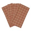 Stofservietter - Terracotta Check - s�t med 4 stk.