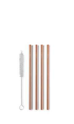 Sugerr i rustfrit stl - Short Straw - Rose Gold