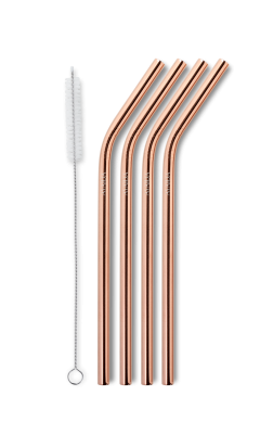 Sugerr i rustfrit stl - Smoothie Straw - Rose Gold