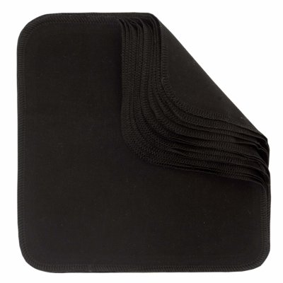 Vaskeklude i kologisk bomuld, 10 stk. - Black