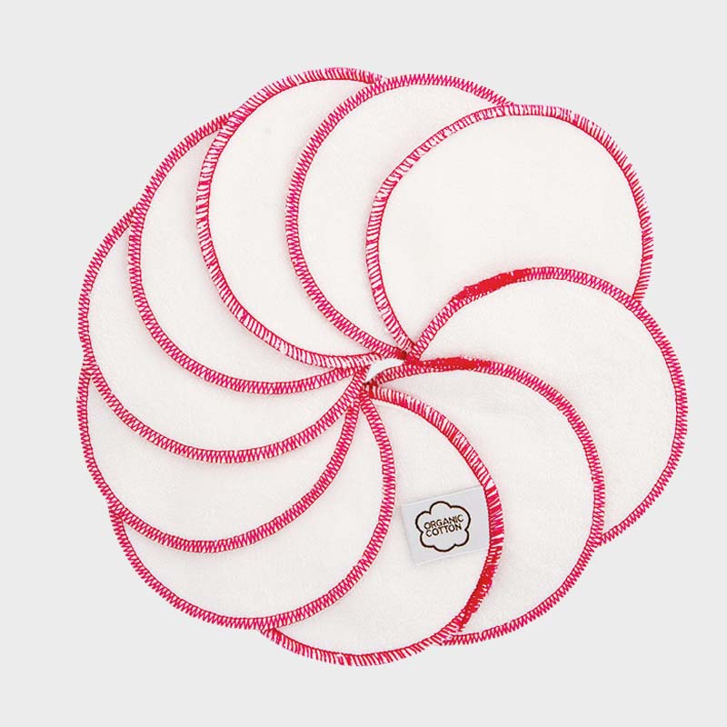 Imse Vimse - Bomulds rondeller - Pink kant - bomuldsfrotté