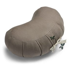 Kapok Zafu yoga cushion - half moon - Cool Grey