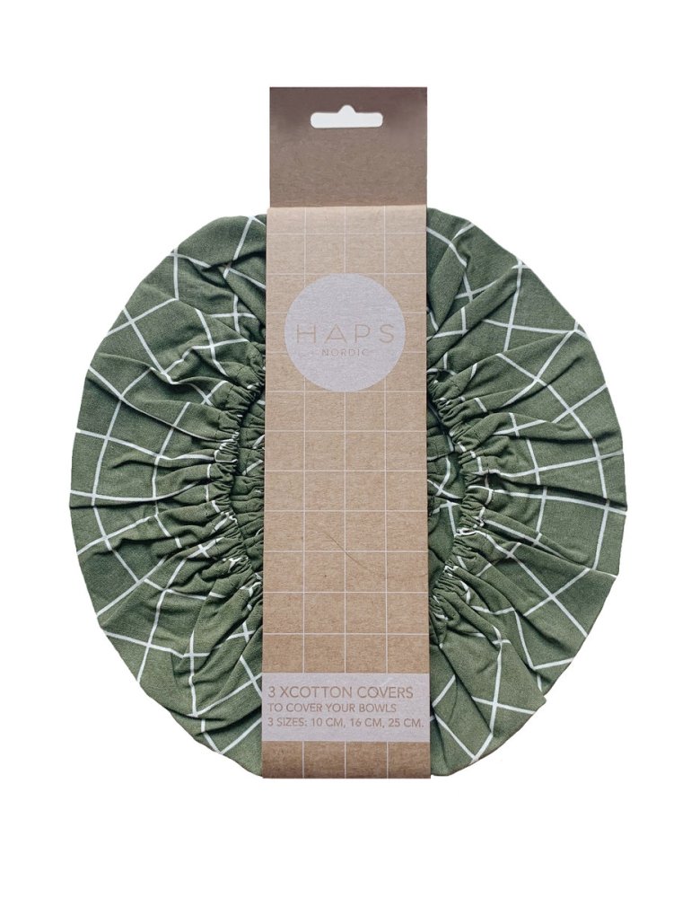 Bomuldscovers - Olive Check - st med 3 stk.