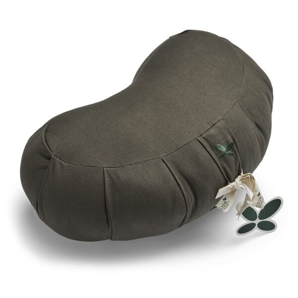 Kapok Zafu yogapude - halvmne - Deep Olive