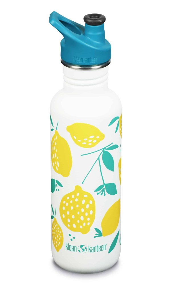 Klean Kanteen drikkedunk i rustfrit stl - Lemons - 800 ml.