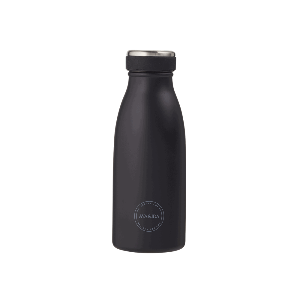 Termo drikkeflaske i rustfrit stl - 350 ml. - Matte Black