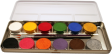 Hudvenlig ansigtsmaling - palette med 12 farver
