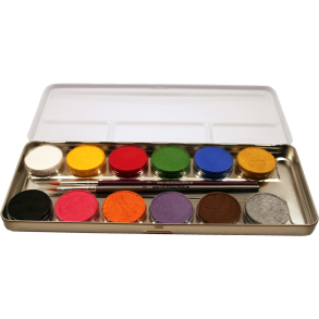 Skin-friendly face paint - palette with 12 colors