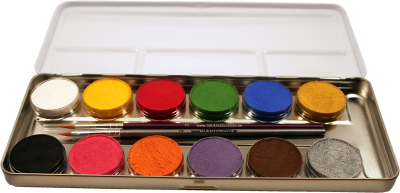 Hudvenlig ansigtsmaling - palette med 12 farver