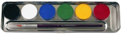 Hudvenlig ansigtsmaling - palette med 6 farver