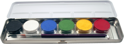 Hudvenlig ansigtsmaling - palette med 6 farver
