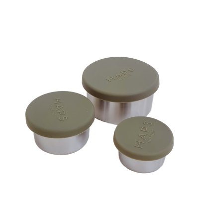 Haps opbevaringsbtter i stl - 3 stk - Olive