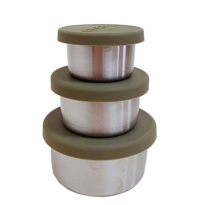 Haps opbevaringsbtter i stl - 3 stk - Olive
