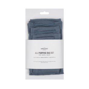 Set of 3 All Purpose Bags - S, M and L - Gray Blue