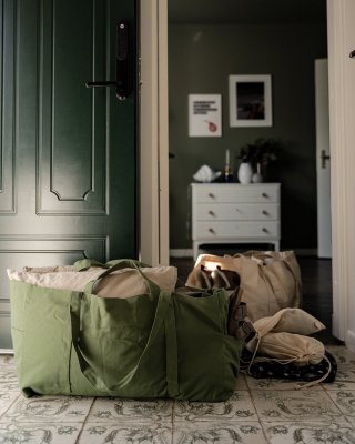 Stor weekendtaske i kologisk bomuld - Sort