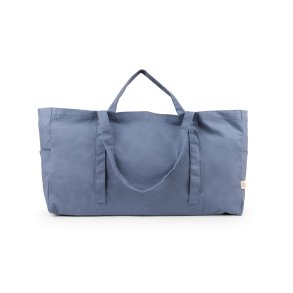 Large weekend bag in organic cotton - Blue