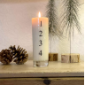 Soya advent candle in glass - black numbers