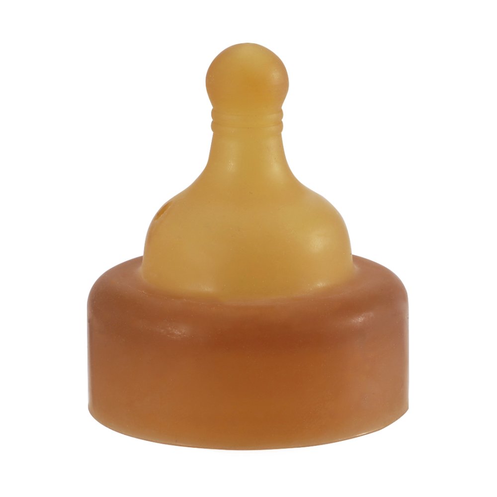 Slow flow-sut i naturgummi til wide neck-flaske