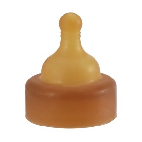 Slow flow teat in natural rubber for wide neck bottle