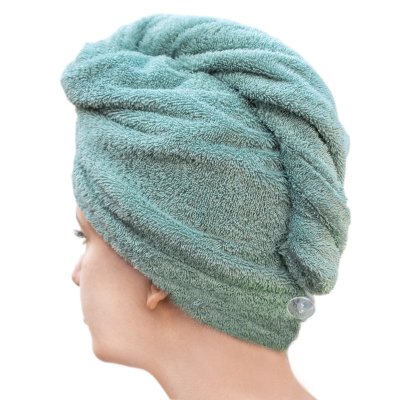 Hr-hndklde i kologisk bomuld  Mineral Green