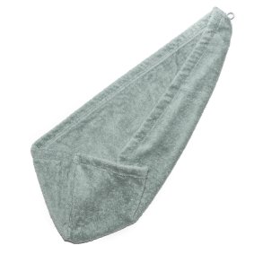 Hair towel in organic cotton Mineral Green