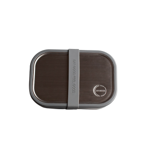 Tight food box in steel - 2 compartments - Dark Grey
