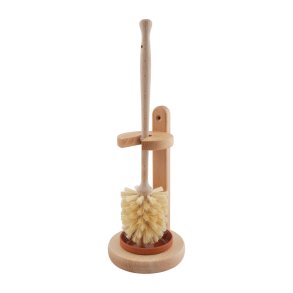 Toilet brush holder and wooden toilet brush