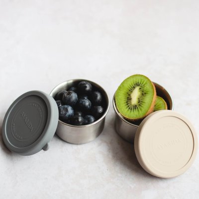 Snack Container - 100 ml -Dark Grey/Cream Beige