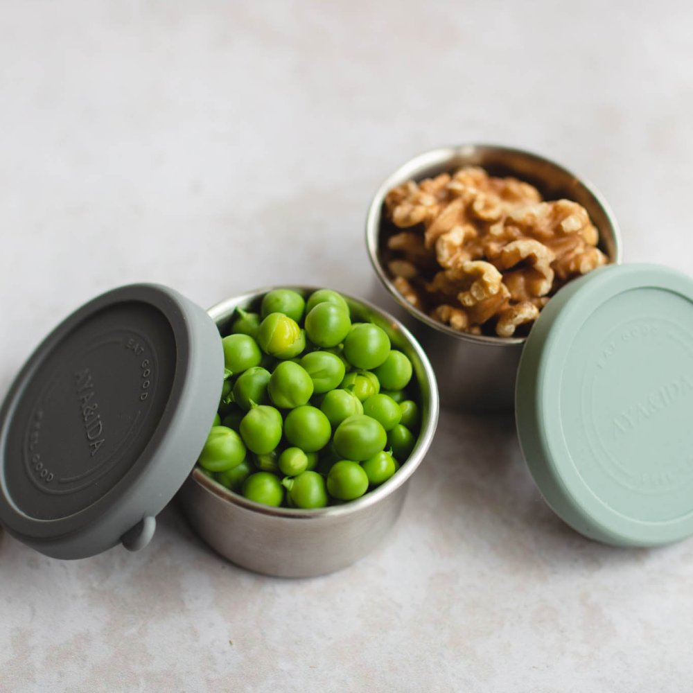 Snack Container - 100 ml -Dark Grey/Mint Green