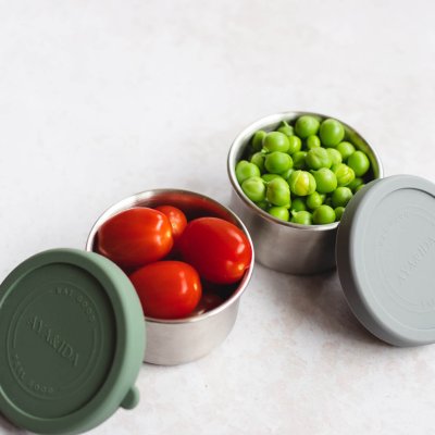 Snack Container - 100 ml -Dark Grey/Tropical Green