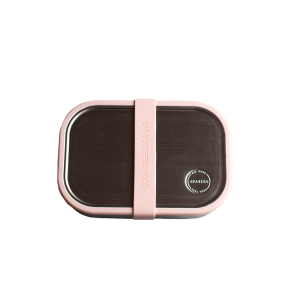 Tight food box in steel - 2 compartments - Soft Rose