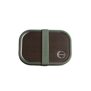 Tight food box in steel - 2 compartments - Tropical Green