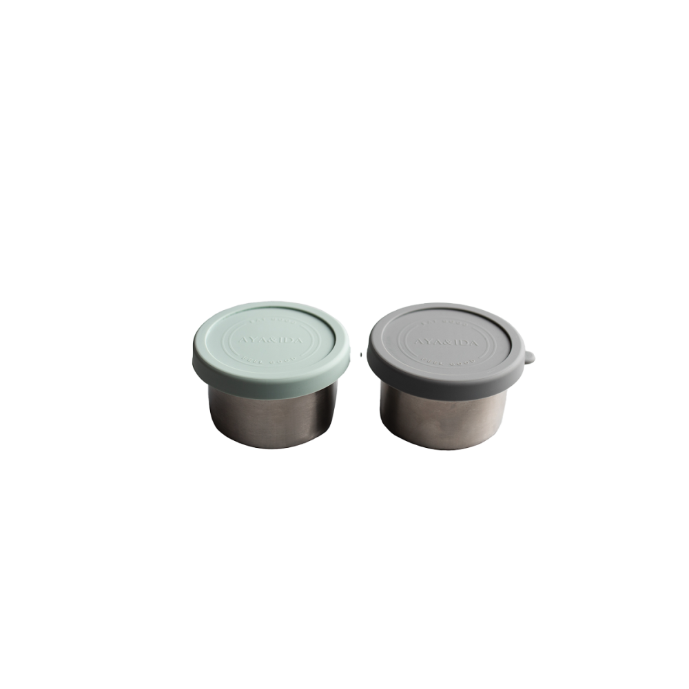 Snack Container - 100 ml -Dark Grey/Mint Green