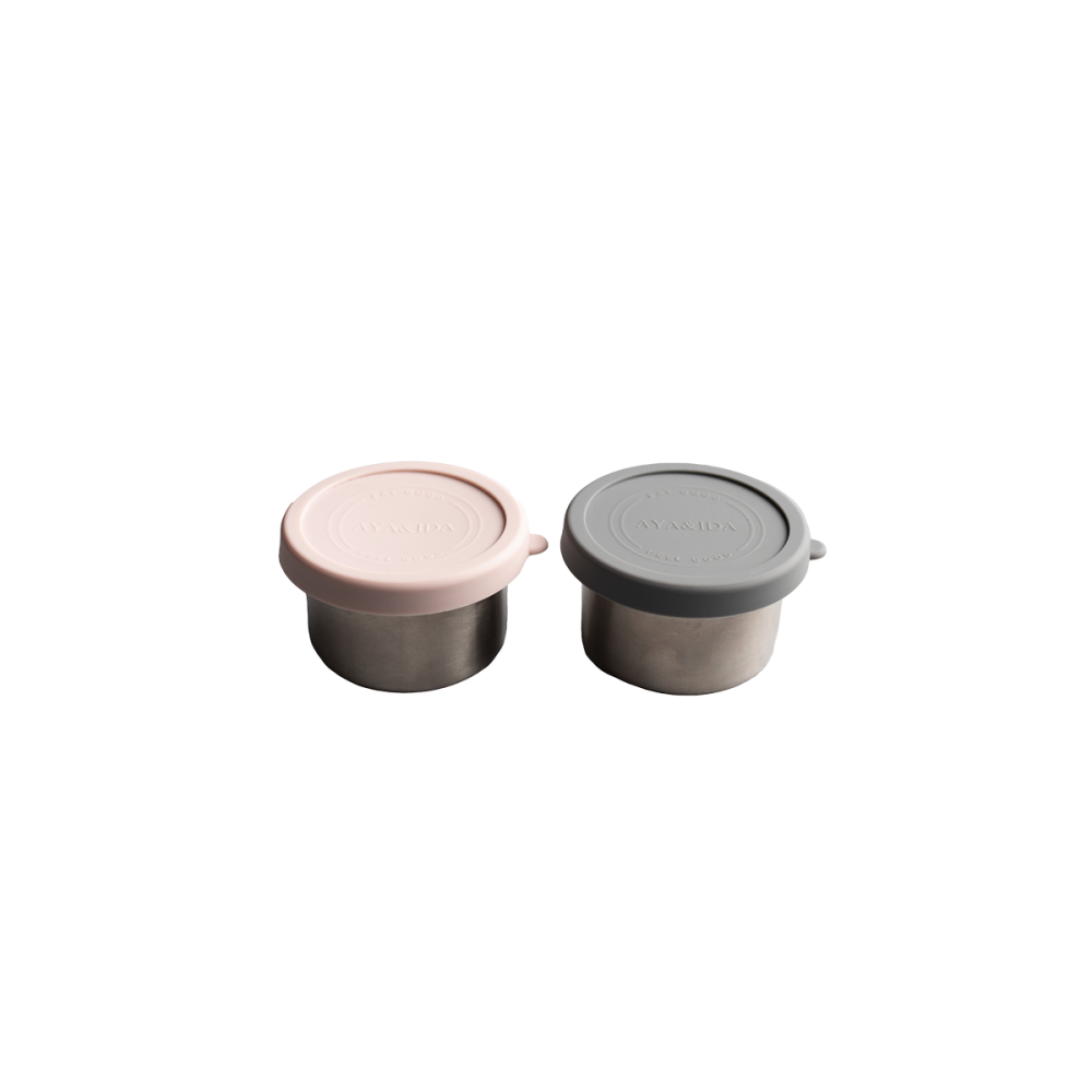 Snack Container - 100 ml -Dark Grey/Soft Rose