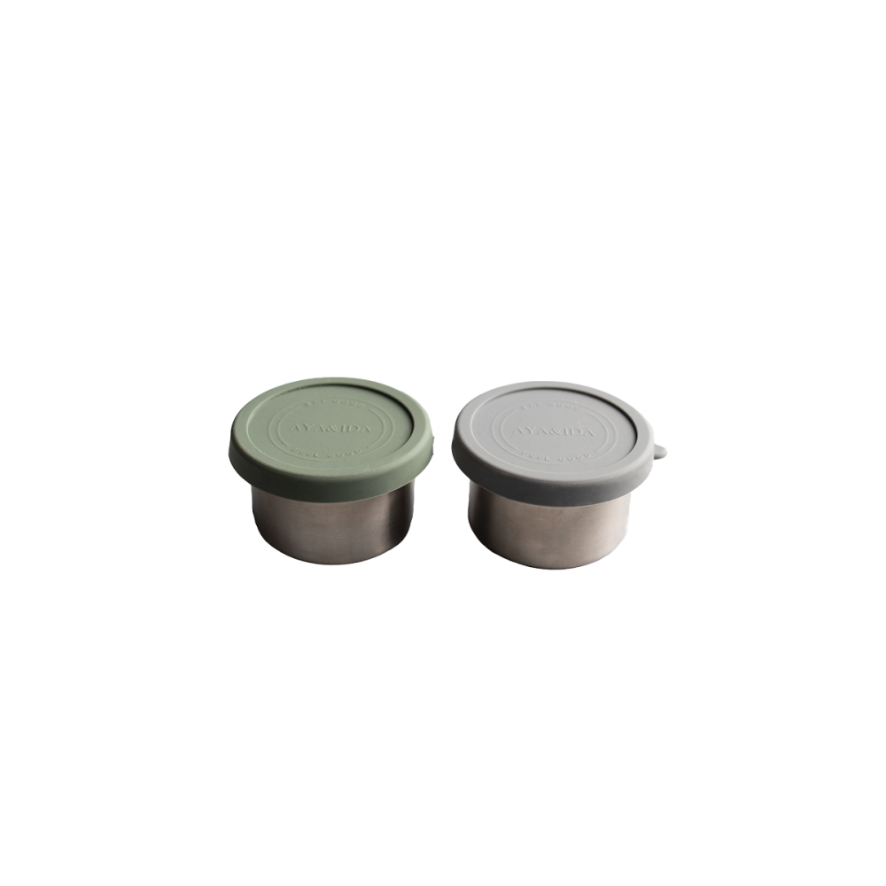 Snack Container - 100 ml -Dark Grey/Tropical Green