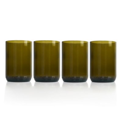 Rebottled drikkeglas - Olivenbrun - 4 stk