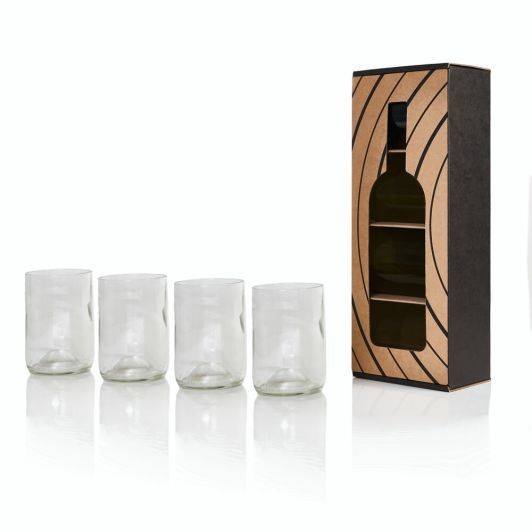 Rebottled drikkeglas - klart glas - 4 stk
