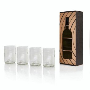 Rebottled drinking glass - clear glass - 4 pcs