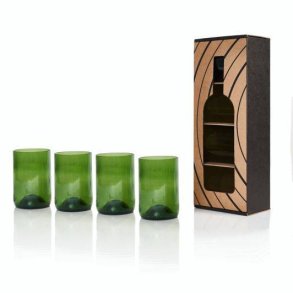 Rebottled drinking glass - Green - 4 pcs