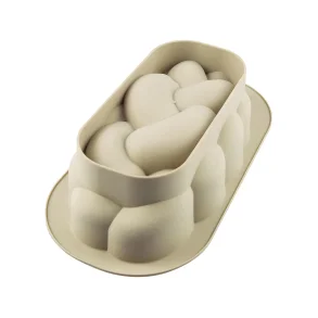 Reusable baking tin in platinum silicone Treccia