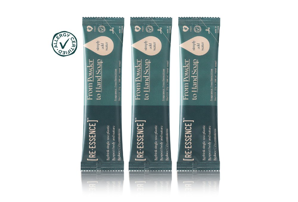 RE-ESSENCE håndsæbe i pulverform - Refill sæt - Duftfri