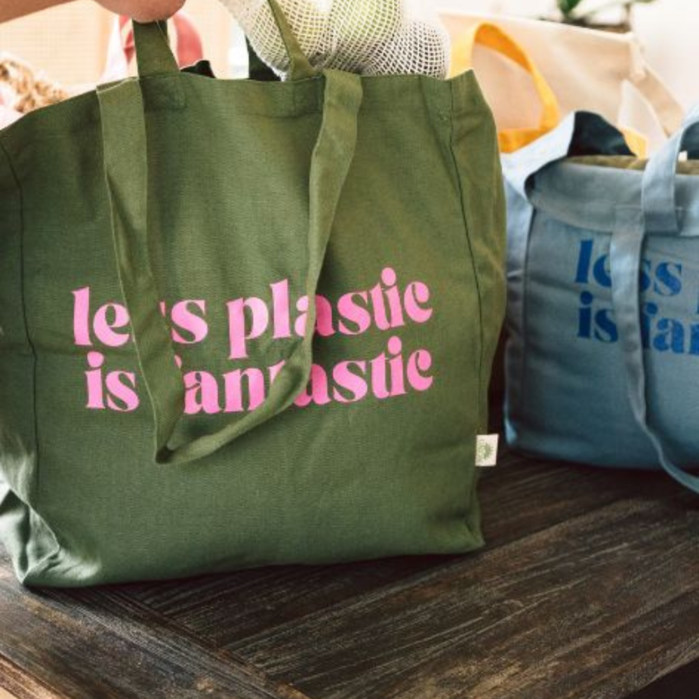 Shopper i kologisk bomuld - Less Plastic - Grn
