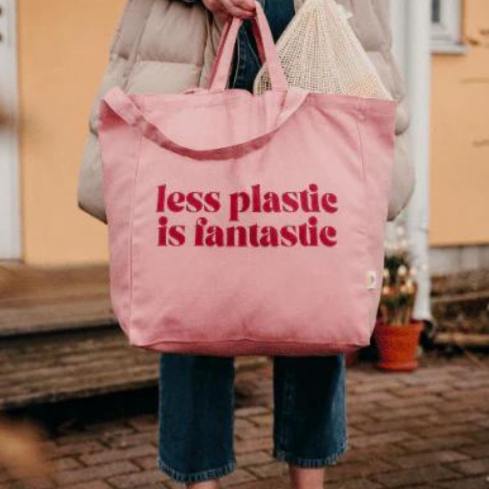 Shopper i kologisk bomuld - Less Plastic - Rosa