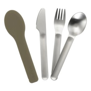 Haps children's cutlery in steel - Olive