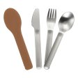 Haps Kinderbesteck aus Stahl - Terracotta