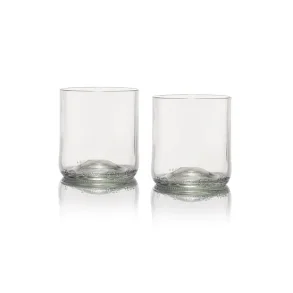 Rebottled whiskey glass - clear glass - 2 pcs