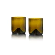 Upcyclede lave drikkeglas - Olivenbrun - 2 stk
